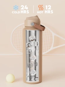 Meoky 40oz Edelstahl isolierte Sport Wasserflasche mit Strohhalm und Griffdeckel, breite Öffnung, doppelwandiges auslaufsicheres Design, hält kalte Getränke 24 Stunden lang kalt und heiße Getränke 12 Stunden lang heiß, geeignet für Büro oder Outdoor-Aktivitäten - 40oz Braun - Übersicht 6