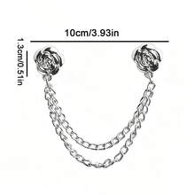 Three Magnetic Clothespins And A Multi-Purpose Strong Magnetic Clasp With A Metal Chain, Suitable For Securing Headscarves, Trouser Legs, And Shirt Cuffs (Flower Design). - One Size - View 10