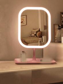 LED Makeup Mirror With Light, 3X Magnification Suction Cup Mirror, 3 Color Lights, Dimmable Touch Control, USB Rechargeable Vanity Mirror With Storage Base, 360° Rotation, Suitable For Bedroom, Dorm And Travel, Ideal Holiday Gift - Multicolor - View 12