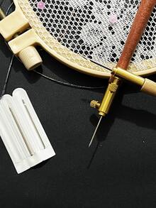 Wooden Handle French Embroidery Crochet Hook Set, Equipped With 0.8/1.0/1.2mm Three Interchangeable Needle Heads, Bead Embroidery, Reverse Embroidery, High-End Silk Embroidery And Other Craft Tools, Suitable For Clothing Modification, Lace Handmade And Handmade Jewelry Making, Essential Handmade Accessories For Clothing Decoration Enthusiasts - French Crochet - View 8