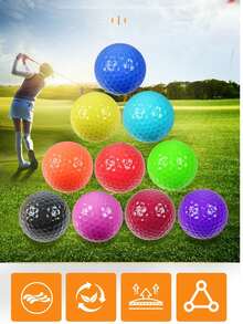New 5pcs/Pack Outdoor Golf Double Layer White Practice Golf Balls - Multicolor - View 2