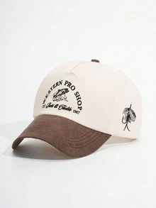 1件裝 男士刺繡 WESTERN PRO SHOP 魚圖案拼色棒球帽 卡車司機帽 個性化字母鹿刺繡棒球帽 街頭時尚五片帽 戶外防曬休閒帽 春秋旅行海灘度假 - 彩色 - 查看 13