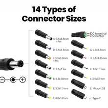 5 In 1/12 In 1 USB To 5V DC Power Cable 5.5 * 2.5mm Jack Charging Cord With 5 Selectable Connector Universal Power Cable For TV Box - Black - View 2