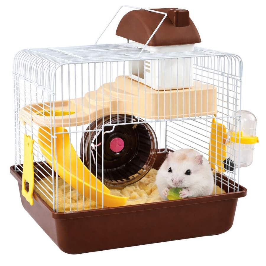 Hamster Villa Hamster Supplies Double-Decker Hamster Cage, Hamster Castle - Brown - View 1