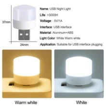 10 st USB-nattlampa med plug-in LED, mini kreativ rund mjuk lampa med ögonskydd, bärbar sänglampa för studentboende, sovrum och heminredning - Nattlampa - Visa 3
