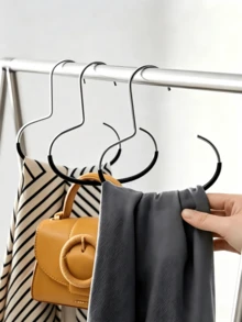 1pc/2pcs Random Color Hat Rack, Wardrobe/Closet Hat Hanger, Multi-Function Hat Display Rack, Suitable For Summer And Travel, Home Deccor, Hanging Hat Holder For Wardrobe/Closet, Bathroom - Black - View 4