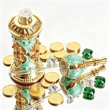 Vintage Perfume Bottle:  Green Castle Empty Perfume Bottle  - Fragrance Containers For Essential Oils And Liquids - 1PC - View 2