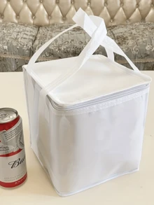 保溫保冷袋，鋁箔內襯－全天保持食物與飲品新鮮/冰涼－便攜式不織布拉鍊設計附手把，可折疊收納，適用於戶外露營、飲品與啤酒、午餐、野餐等，保溫保冷，搭配冰袋可延長保冷時間，食物 - 彩色 - 查看 3