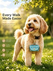 Custom Portable Pet Waste Storage Bag With Name, Dog Poop Bags With Dispenser & Storage Pouch, Trash Bag Organizer, Dog Waste Bag, Cat And Dog Universal Waste Bag Dispenser, Outdoor Use Dog Walking Waste Bag, Pet Trash Bag Pet Cleaning Supplies - Multicolor - View 2