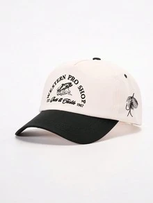 1件裝 男士刺繡 WESTERN PRO SHOP 魚圖案拼色棒球帽 卡車司機帽 個性化字母鹿刺繡棒球帽 街頭時尚五片帽 戶外防曬休閒帽 春秋旅行海灘度假 - 彩色 - 查看 14