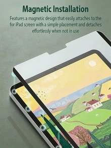 1片磁吸磨砂紙感螢幕保護膜，防眩光防指紋防爆防刮，適用於 Galaxy/Matepad/Holor/ 11/13/10.9 吋 Pro/Air 2025/2024 第5/6/7/8/9/10/11代，辦公繪圖書寫膜，兼容電容式觸控筆，軟膜 - 霧面 - 查看 7