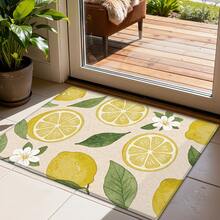 1pc Lemon Print Rug, Summer Fresh Style, Decorative Rug, Bedroom Decor, Small Rug, Carpet, Home Decor, Living Room Rug, Living Room Small Rug, Bedroom Rug, Living Room Home Decor, Outdoor Rug, Washable Rug - Multicolor 4 - View 4