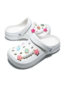 CIVHOM Women's Vibrant Tie-Dye Print Clogs, Soft Lightweight Breathable Non-Slip Comfortable, Suitable For Beach And Garden, All-Season Wear - White - View 4
