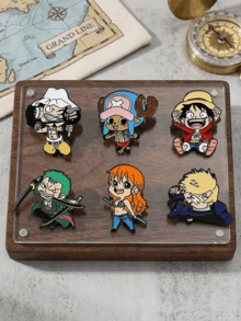 1/6pcs Cartoon Version One Piece Cute Monkey D. Luffy, Roronoa Zoro Handsome Brooch Decoration Backpack Pendant - Multicolor - View 7