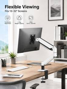 Monitor Mount, 360° Rotating Tilting Height Adjustable Desktop Monitor Arm, Fits 17-32 Inch Screens, Compatible With VESA 75/100mm, Supports 9kg/19.8lbs, Ergonomic Computer Monitor Stand With Cable Management, Suitable For Office, Gaming And Home Workstation | Boy Gaming Computer Screen Mount - View 3