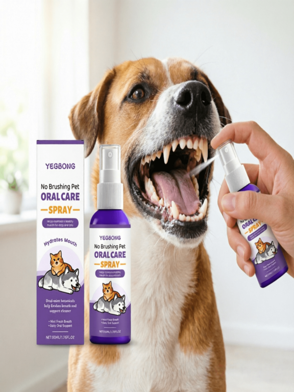 Dog Teeth Spray, Gentle Care & Oral Cleaning, Keeps Breath Fresh, Daily Care Spray, Reduces Oral Odor Growth, Protects Periodontal Health, Easy To Use, Solves Pet Resistance To Brushing