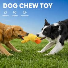 2Pcs Duck-Shaped Plush Dog Toy, Interactive Squeaky Chew Toy For Puppies And Small Medium Dogs, Bite Training, Enrichment And Boredom Relief - Multicolor - View 3