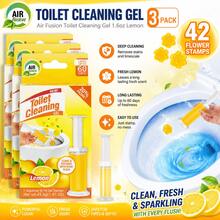 AIR FUSION 42 Count Fresh Flower Gel Stamp Toilet Cleaner, Air Freshener, Fresh Bathroom Toilet Cleaning Gel Stamp, Helps Keep Toilet Clean, Prevents Scale And Toilet Ring, 6 Fragrance Options, Includes 1 Dispenser And 4 Gels - 檸檬 - 查看 1