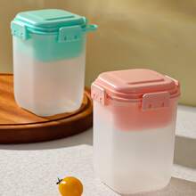 Taza de ensalada de plástico de gran capacidad, portátil y ligera, de doble capa, con capas superior e inferior reversibles y apilables, con doble sellado a prueba de fugas, fácil de limpiar, ideal para yogur, avena, meriendas saludables, picnic, almuerzo y desayuno - Multicolor - Ver 7