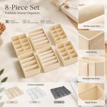 Drawer Storage Box, Underwear Storage, Bra Storage, Sock Divider, Foldable Fabric Storage Basket, Wardrobe & Vanity Storage Organizer, Divided Storage Box, Closet Storage Basket, Underwear, Tie, Scarf, Baby Clothes, Cosmetics Storage, Bedroom & Dorm Space-Saving Home Essential - Multicolor - View 5