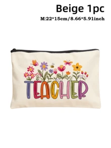 5pcs Best Teacher Theme Zipper Pouch Express Gratitude And Love Makeup Bag Various Snack Small Storage Bag Portable Multi-Functional Storage Bag Teacher Travel Storage Gift Thanksgiving Christmas Birthday Teacher's Day Back To School Graduation Gift - Multicolor - View 42