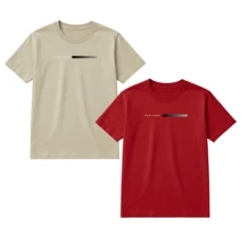 Set Of 2 Men's T-Shirts, 100% Premium Cotton, Printed, Various Colors, New Release - 紅色和卡其色 - 查看 1