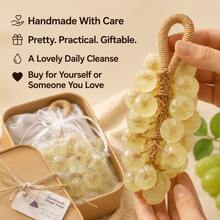 Grape Handmade Soap Facial Body Hand Gentle Cleaning Not Tight Brighten Moisturizing Skin Handcrafted Crystal Clear Long-Lasting Fragrance For All Skin Types Gift Box Style - Jasmine Gem Grape Soap - View 6