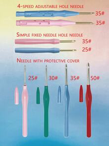 Punch Needle Embroidery Tool With Threader, Multiple Styles Available: Adjustable, Fixed, Safety Cap, Essential Punch Needle Tool For DIY Rugs And Fabric Crafts, Suitable For Punch Needle Beginners, Fabric Craft Enthusiasts, Craft Class Students, Home Stress Relief DIY Players - Puncture Needle - View 1