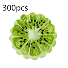 波浪邊圓形聚酯纖維餐墊 36*36cm，奇異果與西瓜水果切片印花，防水耐熱可水洗，適用於餐桌裝飾與隔熱 - 彩色 - 查看 11