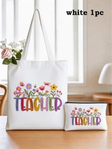 5pcs Best Teacher Theme Zipper Pouch Express Gratitude And Love Makeup Bag Various Snack Small Storage Bag Portable Multi-Functional Storage Bag Teacher Travel Storage Gift Thanksgiving Christmas Birthday Teacher's Day Back To School Graduation Gift - Multicolor - View 68