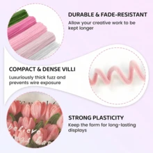 Pink Tulip Velvet Strip Handmade Kit, Upgraded Dense Velvet Strip Brush, Suitable For Handmade Crafts, Artificial Floral Arrangement, Valentine's Day, Mother's Day Gifts, World Cup, Graduation Season Gifts, Back To School Decoration Party Gifts, Holiday Gifts - Multicolor - View 8
