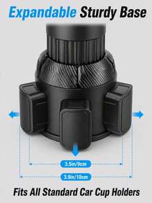 Giá đỡ cốc ô tô 3 trong 1 xoay 360° đa năng, đế điều chỉnh được, giá lưu trữ nhiều cốc, phù hợp cho nội thất ô tô - A - Xem 8