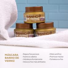 Kit Condicionador 200g + Mini Máscara 40g Banho de Verniz Forever Liss- Maciez e Brilho - Condicionador + Mini Máscara Verniz - Visão 3