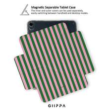 GIIPPA 1 pieza Funda protectora para tableta con estampado de rayas verticales rosa & verde, magnética, desmontable, plegable en Y, anti-doblez y a prueba de golpes, compatible con iPad Mini 6/7, Air 2/3/4/5/11/13 pulgadas (M2/M3 2024-2025), 5/6/7/8/9/10/11ª generación, Pro 10.5/11/12.9 pulgadas (2017-2025), estilo universitario, funda para A16 10ª generación, tableta, oficina - Multicolor 5 - Ver 3