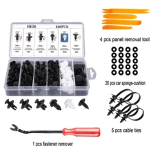 Bộ 130 món kẹp nhựa đa năng cho ô tô, kèm dụng cụ tháo lắp, phù hợp cho cản xe, trang trí cửa xe - A - Xem 10