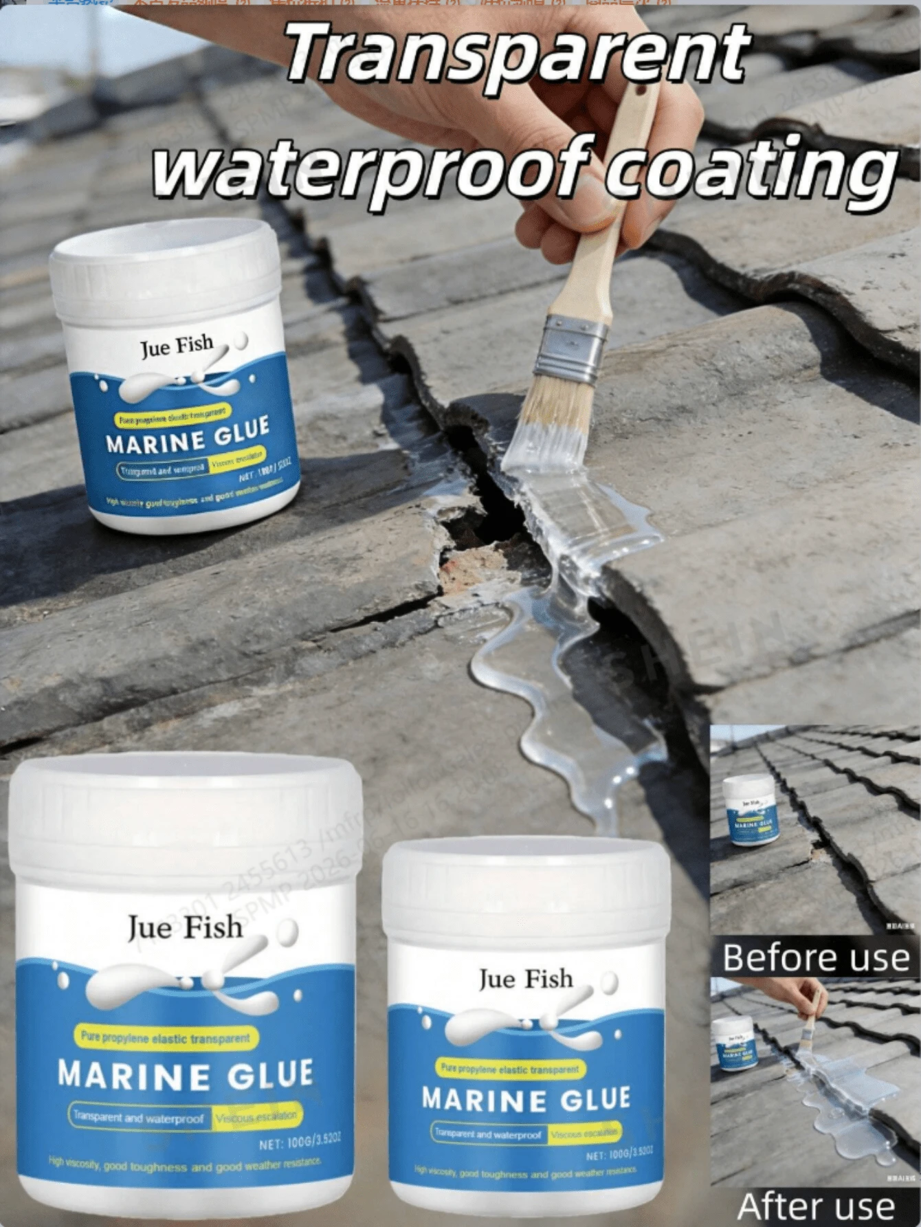JUE FISH Transparent Waterproof Coating Bathroom Tile Floor Repair Waterproof Leak Stopper Tile Gap Filler