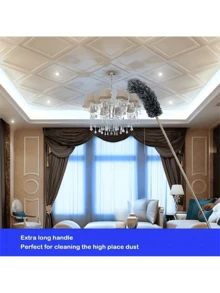 SMEGGEMS Kemoceng Multifungsi yang Dapat Dipanjangkan, Kepala yang Dapat Ditekuk, Dapat Digunakan Kembali dan Dicuci, Cocok untuk Membersihkan Langit-langit Tinggi, Furnitur, dan Mobil - View 2