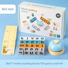 Montessori Word Spelling Game Toy Set, 64 Flash Cards & 20 Letter Blocks, Early Learning Educational Alphabet & Vocabulary Building Toy For Kids 3+ - 彩色 - 查看 10