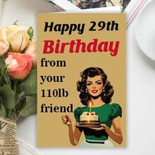 女士趣味生日贺卡（16 厘米 X 11 厘米） - 送给她最好的朋友的生日礼物 - 适合 29、30、40、50、60、70 岁生日贺卡的独特礼物，适合她、女性、闺蜜和友谊 - 多色 - 查看 3