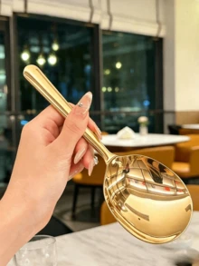 2件組大號不鏽鋼自助餐/湯匙套組，適用於派對/宴會/自助餐，可洗碗機清洗，廚房用具，實用家用廚房工具，湯匙，咖啡吧必需品，廚房用品，蛋糕用品，廚房配件，家居用品，餐具套組 - 彩色 - 查看 12