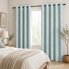 NOSBEI 2pcs Blue Blackout Curtains, Grommet Top Thermal Insulated Curtain Fabric, Bedroom Living Room Light Blocking Privacy Curtains - Baby Blue - View 13
