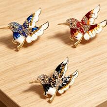 Fashionable Personalized Hummingbird Brooch, High-End Versatile Exquisite Animal Pin, Clothing Accessory, Brooch Flower, Anti-Exposure Fixing Clothing Accessory - Bird Brooch - View 1