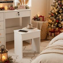 2-In-1 White Vanity Desk Set With LED Lighted Mirror & Stool, 5 Drawers, Lockable Drawer, Hidden Storage Shelves, Makeup Vanity Table For Bedroom, Gift For Women & Girls - White - View 3
