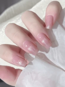 Cross-Border New Semi-Cured Gel Summer Toe Nail Stickers, Shiny Glitter Design, Ready Stock Wholesale, Waterproof And Long-Lasting - 淺粉色 - 查看 4