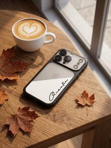 個性化客製化手機殼，相容 iPhone 17 16 15 14 13 12 Pro Max，奢華電鍍硬塑膠透明磨砂相機保護殼，17 Pro Max 聖誕禮物 - 黑色 - 查看 3