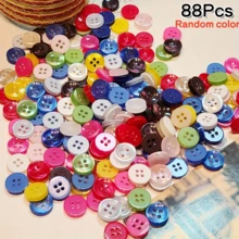 88/100/150/200顆彩色樹脂四孔圓形鈕扣，適用於襯衫、毛衣、開襟衫，手工DIY手機殼貼紙、手工藝材料、衣物縫製配件，隨機配色 - 多色 - 查看 16