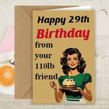 女士趣味生日贺卡（16 厘米 X 11 厘米） - 送给她最好的朋友的生日礼物 - 适合 29、30、40、50、60、70 岁生日贺卡的独特礼物，适合她、女性、闺蜜和友谊 - 多色 - 查看 4