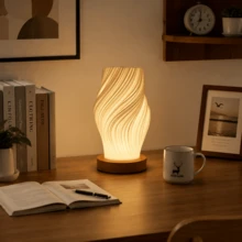 Lámpara de escritorio LED minimalista y creativa alimentada por USB, con 3 colores ajustables, iluminación suave, adecuada para dormitorio, sala de estar y escritorio de oficina - Una suave brisa - Ver 7