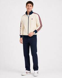adidas originals WAFFLE TRACK TOP 華夫格運動早春立領拉鍊條紋針織外套 男款 - 杏色 - 查看 8