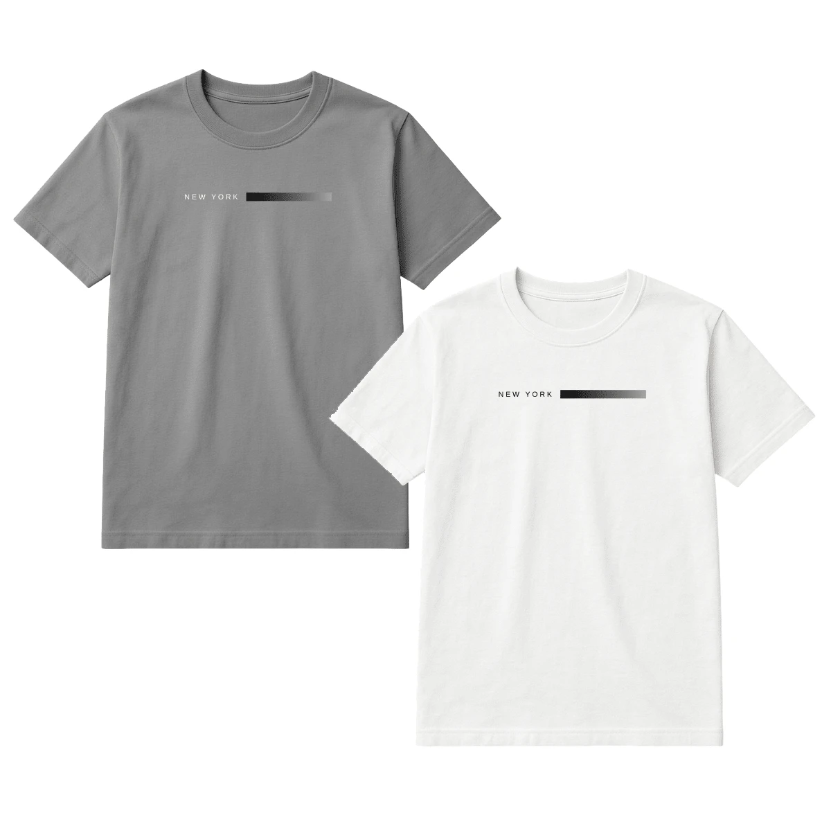 Set Of 2 Men's T-Shirts, 100% Premium Cotton, Printed, Various Colors, New Release - 白色和灰色 - 查看 1
